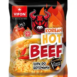 VIFON Korean Hot Beef ekstra pikantna zupa z nudlami o smaku wołowiny 105g