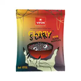 Zupa CURRY SCARY ( HALOWEEN LIMITED EDITION ) z czarnymi nudlami o smaku kurczaka VIFON 70g