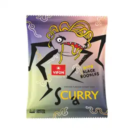 Zupa CURRY SCARY ( HALOWEEN LIMITED EDITION ) z czarnymi nudlami o smaku kurczaka VIFON 70g